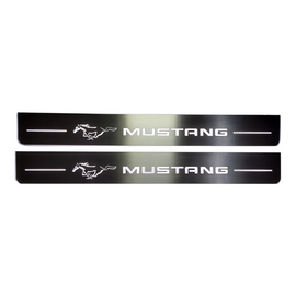LED door sills made of polished stainless steel FORD MUSTANG 6 2015+