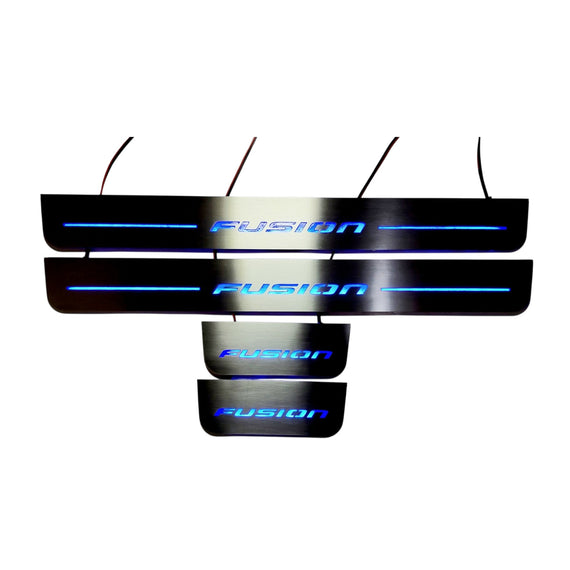 LED door sills made of polished stainless steel Ford Fusion 2012-2019 inscription Fusion 4 PCS.