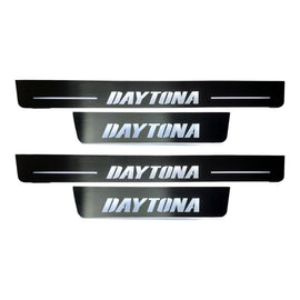 Premium Stainless steel door sills with matte black rubber with backlight Dodge Charger Daytona insriprion Daytona 4pcs