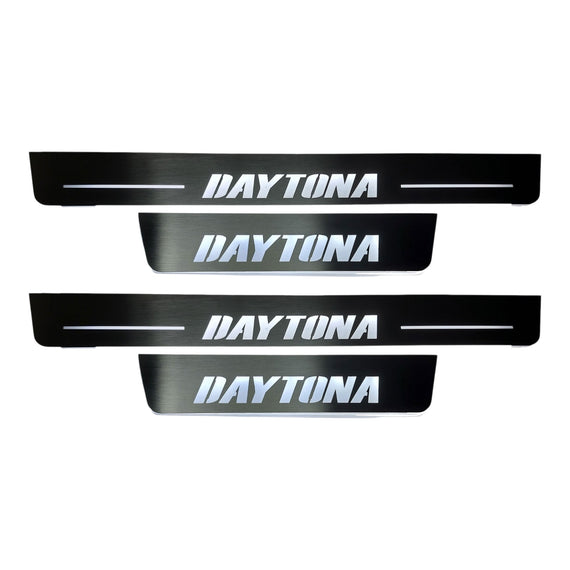 Premium Stainless steel door sills with matte black rubber with backlight Dodge Charger Daytona insriprion Daytona 4pcs