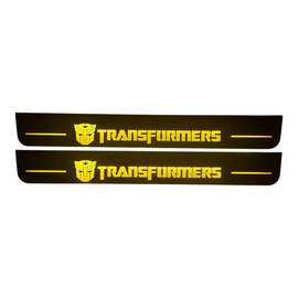 Premium Stainless steel door sills with matte black rubber with backlight Chevrolet Camaro 6