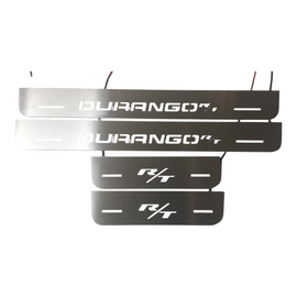 Premium Stainless steel door sills with matte black rubber with backlight Dodge Durango R/T (2014-20204) PCS.