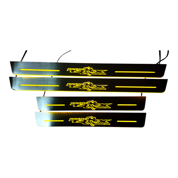 LED door sills made of polished stainless steel Dodge RAM 1500 logo TRX 4 PCS