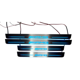Led door sills made of polished stainless steel Mercedes -Benz C-Class W203: Sedan 2000-2007 inscription AMG 4 PCS.
