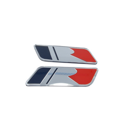 Ford Mustang ROUSH original color silver+mirror Fender Emblem for Car Decoration 2pcs.