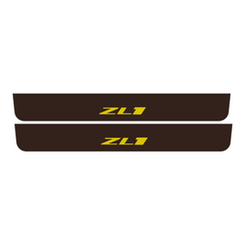 Premium Stainless steel door sills with matte black rubber with backlight Chevrolet Camaro 6  ZL1 tip.1