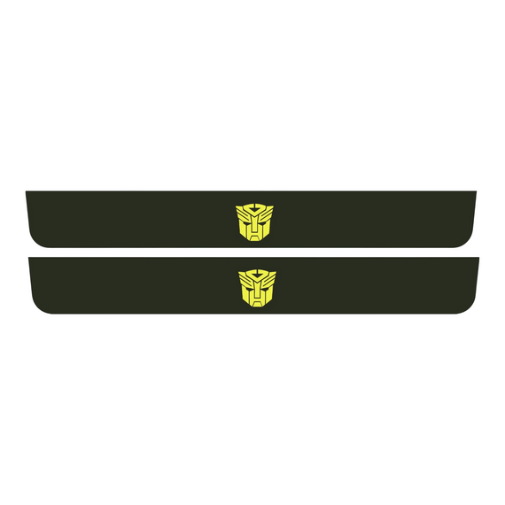 Premium Stainless steel door sills with matte black rubber with backlight Chevrolet Camaro  Tip3.