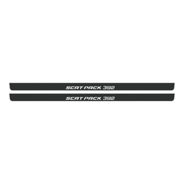 Premium Stainless steel door sills with matte black rubber with backlight Dodge Challenger SCAT PACK 392