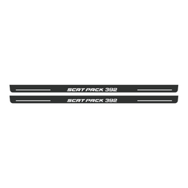 Premium Stainless steel door sills with matte black rubber with backlight Dodge Challenger SCAT PACK 392