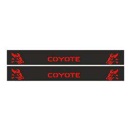 Premium Stainless steel door sills with matte black rubber with backlight Ford Mustang 6 COYOTE