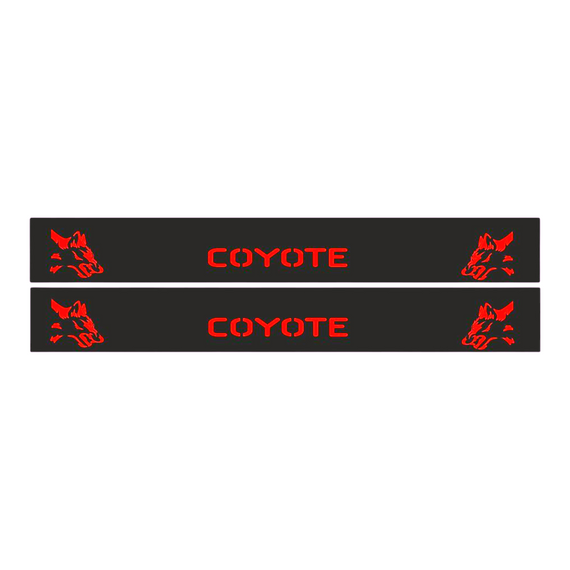 Premium Stainless steel door sills with matte black rubber with backlight Ford Mustang 6 COYOTE
