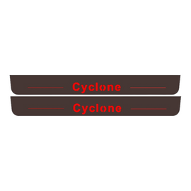 Premium Stainless steel door sills with matte black rubber with backlight Ford Mustang CYCLONE