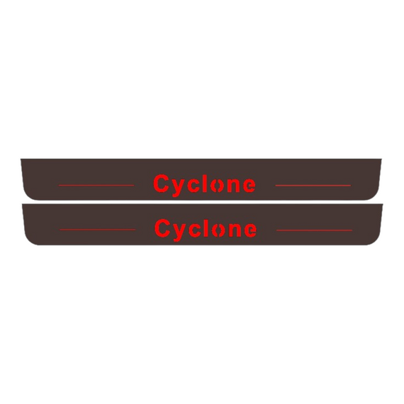 Premium Stainless steel door sills with matte black rubber with backlight Ford Mustang CYCLONE