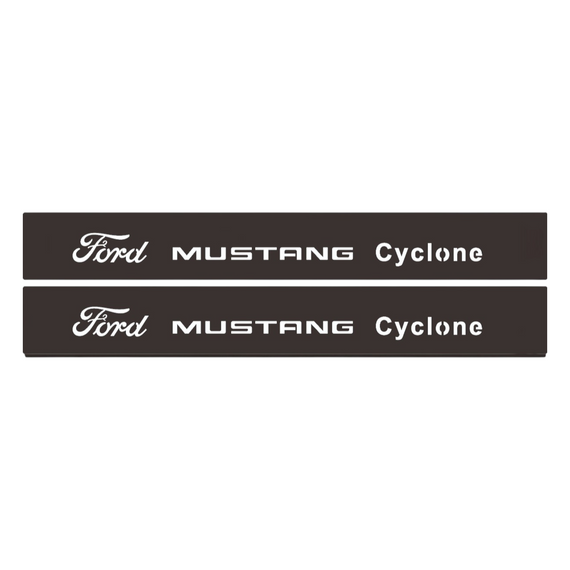 Premium Stainless steel door sills with matte black rubber with backlight Ford Mustang Cyclone (2015-2017) 2 PCS.
