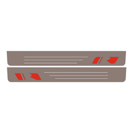 LED door sills made of polished stainless steel FORD MUSTANG logo ROUSH 2 PCS
