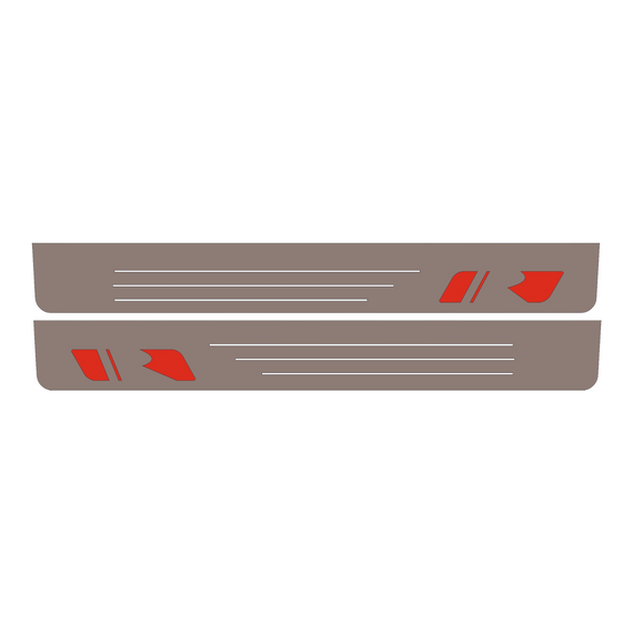 LED door sills made of polished stainless steel FORD MUSTANG logo ROUSH 2 PCS