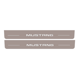 LED door sills made of polished stainless steel FORD MUSTANG logo Mustang 2 PCS