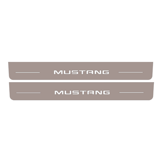 LED door sills made of polished stainless steel FORD MUSTANG logo Mustang 2 PCS
