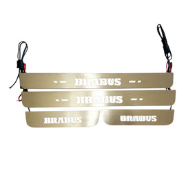 Mercedes-Benz S-Class BRABUS-Style LED Door Sill Plates (1998–2005), 4-Piece Stainless Steel Set
