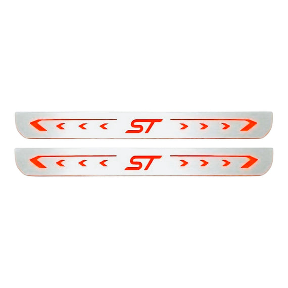 LED door sills made of polished stainless steel FORD FOCUS MK3 (2011-2018) Includes 2pcs. front pads.