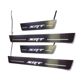 Premium Stainless steel door sills with matte black rubber with backlight Dodge Charger SRT 2017-2023