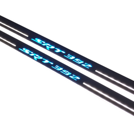 Premium Stainless steel door sills with matte black rubber with backlight Dodge Challenger SRT392 2008-2023