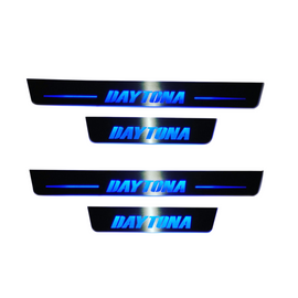 Premium Stainless steel door sills with matte black rubber with backlight Dodge Charger Daytona 2007-2023 4pcs.