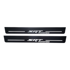 Premium Stainless steel door sills with matte black rubber with backlight Dodge Charger  SRTpowered 2015-2025