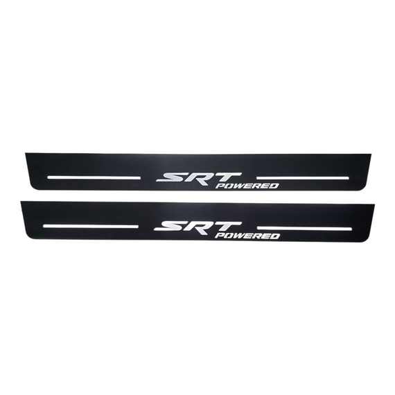 Premium Stainless steel door sills with matte black rubber with backlight Dodge Charger  SRTpowered 2015-2025