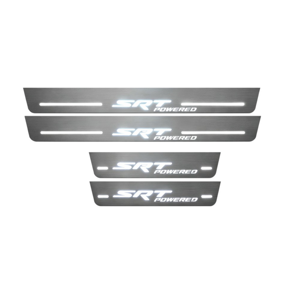 LED door sills made of polished stainless steel Dodge Charger 2015+ SRTpowered