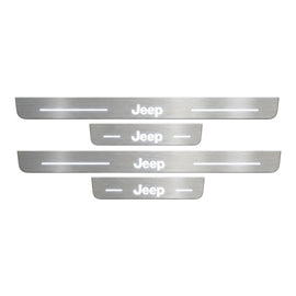 LED door sills made of polished stainless steel Jeep Grand Cherokee WK2 2011-2021 inscription Jeep 4 PCS.
