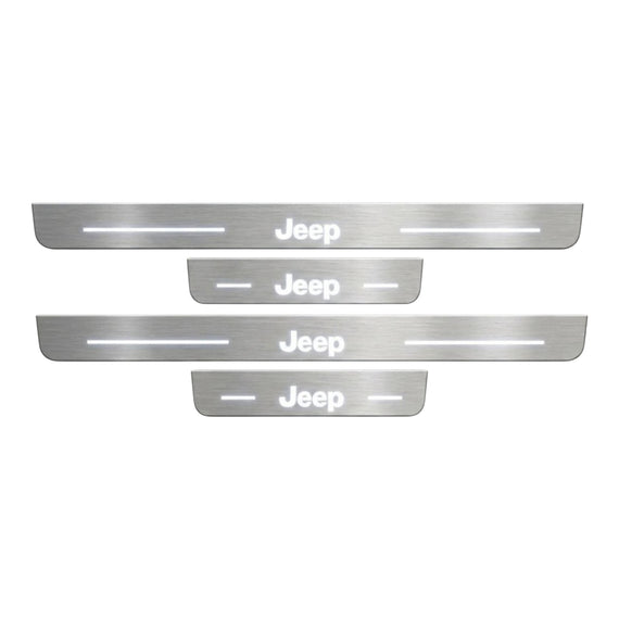 LED door sills made of polished stainless steel Jeep Grand Cherokee WK2 2011-2021 inscription Jeep 4 PCS.