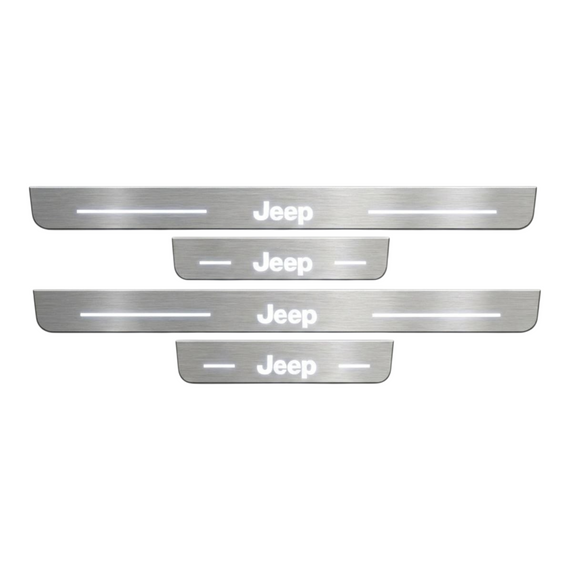 LED door sills made of polished stainless steel Jeep Wrangler JL2018+ inscription Jeep 4 PCS.
