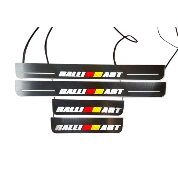 LED door sills made of polished stainless steel Mitsubishi Lancer Evolution X RALLIART 2008/2015 insription RalliArt 4 PCS.