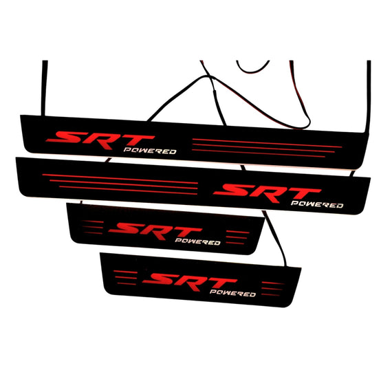 Premium Stainless steel door sills with matte black rubber with backlight Dodge Charger SRT Powered insriprion SRT Powered 4ps