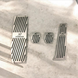 BMW E46 Aluminum Pedal Covers (1997–2006) with Hamann-Style Inscription