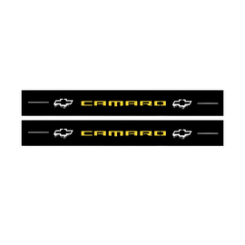 Premium Stainless steel door sills with matte black rubber with backlight Chevrolet Camaro 6