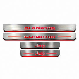 LED door sills made of polished stainless steel Jeep Gladiator 2018+ inscription Gladiator 4 PCS.