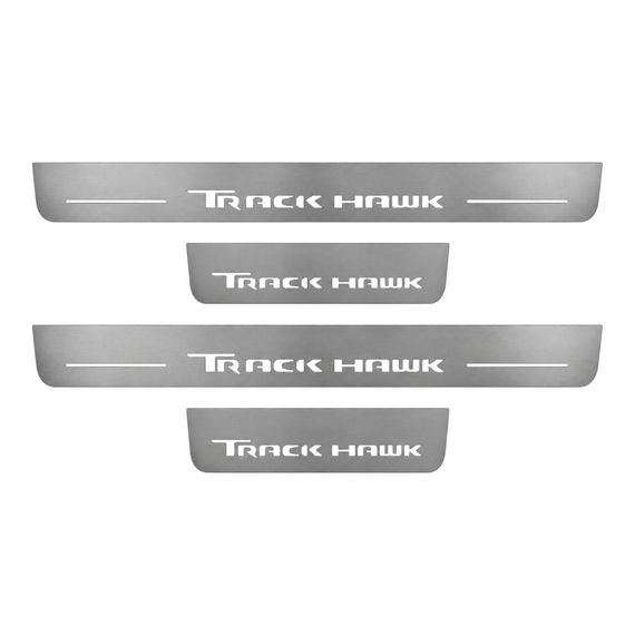 Led door sills made of polished stainless steel Jeep Grand Cherokee WK 2011-2021 inscription Track Hawk 4 PCS.