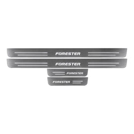 LED door sills made of polished stainless steel Subaru Forеstеr (2019/2024) inscription Forester 4 PCS.