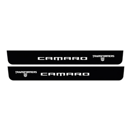 Premium Stainless steel door sills with matte black rubber with backlight Chevrolet Camaro 6 Tip.1