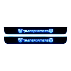 LED door sills made of polished stainless steel Chevrolet Camaro 5 Transformers logo Autobot