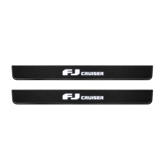 Premium Stainless steel door sills with matte black rubber with backlight Toyota FJ Cruiser 4pcs.